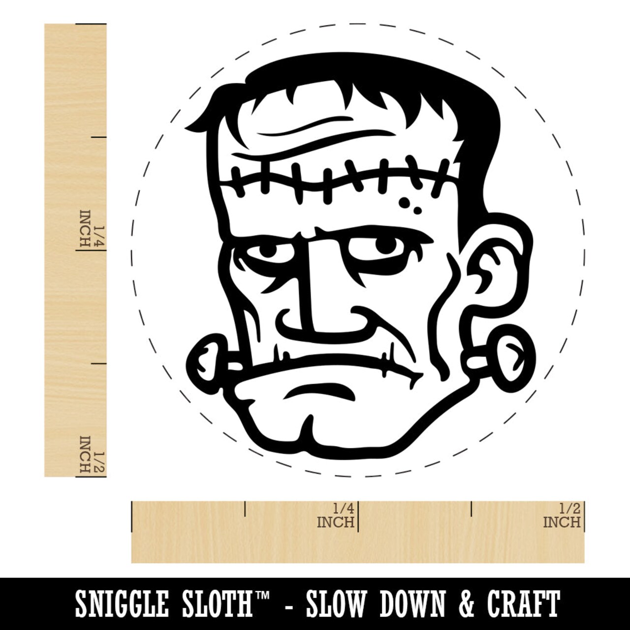 Halloween Frankenstein Monster Self-Inking Rubber Stamp for Stamping Crafting Planners